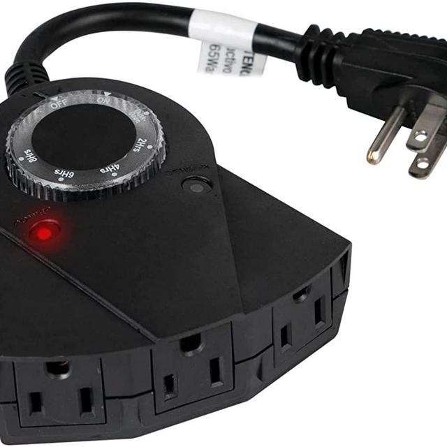 Outdoor Light Sensor Timer, 24 Hours Heavy Duty Waterproof Outlet Timer with 2, 4, 6 or 8 Hours Countdown Mode, 3 Grounded Electrical Outlet for Home Backyard Garden