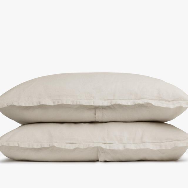 Linen Sham Set in Bone