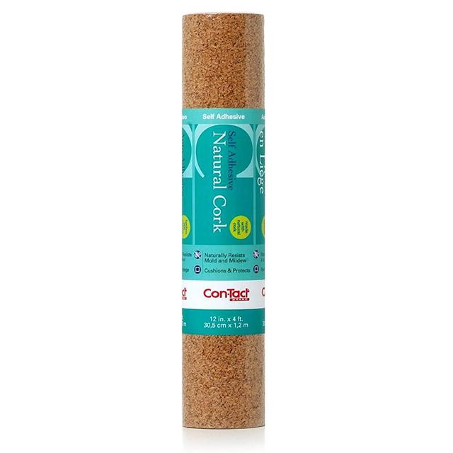 Con-Tact Brand Natural Cork, 04F-C6420-06, Self-Adhesive Shelf Drawer Liner, 12" x 4'