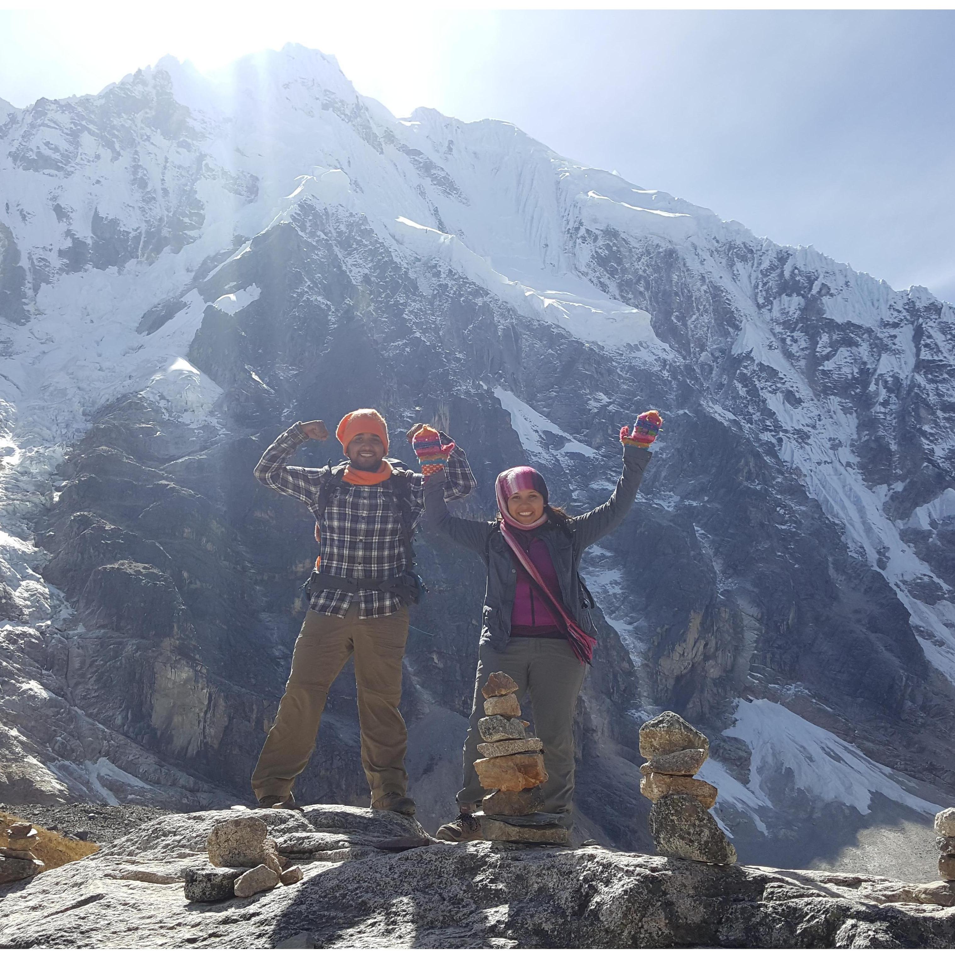 Conquering the salkantay trek in Peru.