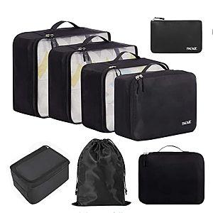 BAGAIL 8 Set Packing Cubes Luggage Packing Organizers for Travel Accessories (Jet Black)
