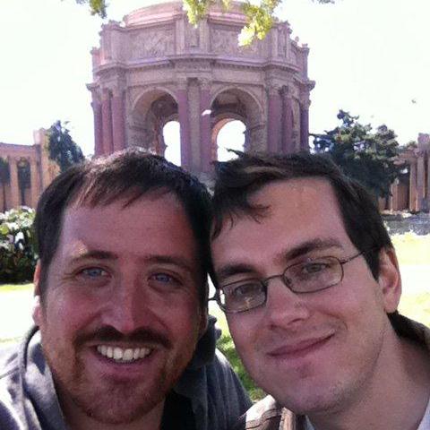 Our second year anniversary at the old location of the Exploratorium. Geeks in love!