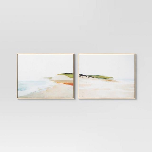 (Set of 2) 24" x 30" Beach Landscape Framed Wall Canvas - Threshold™
