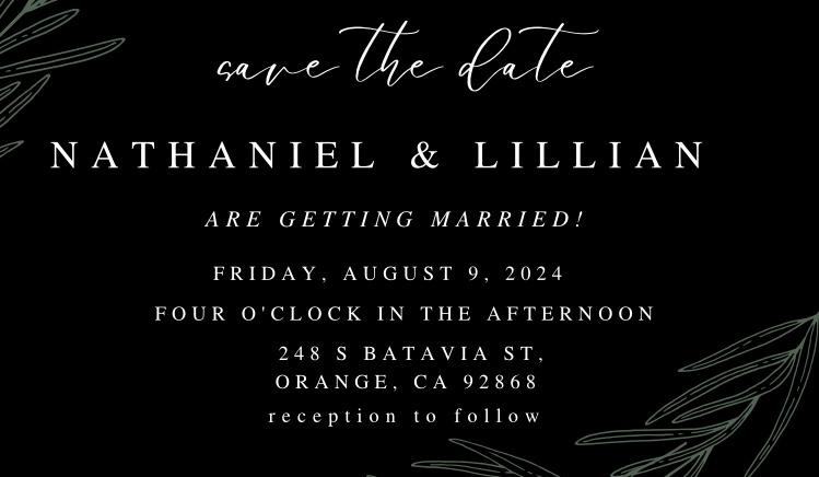 The Wedding Website of Lillian Shellenbarger and Nathaniel Barfield