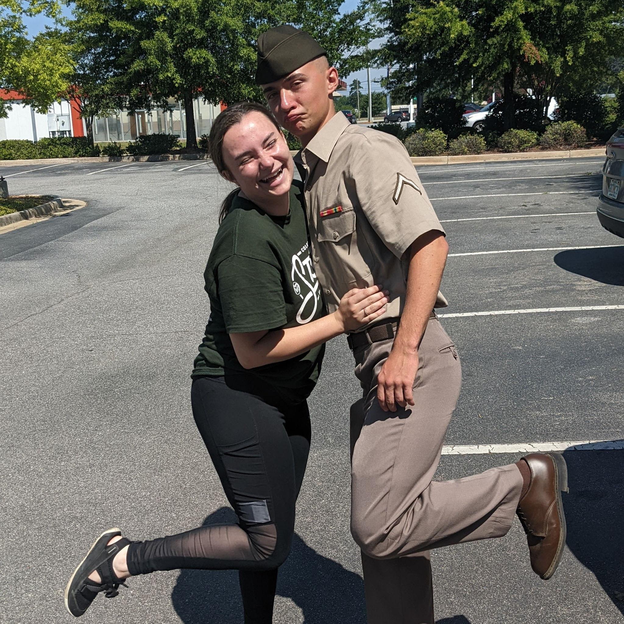 During basic training we got a three day weekend to come and visit him. This was after months of only talking through letters!