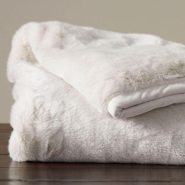 Faux Fur Alpaca Throw, 50 x 60", Ivory