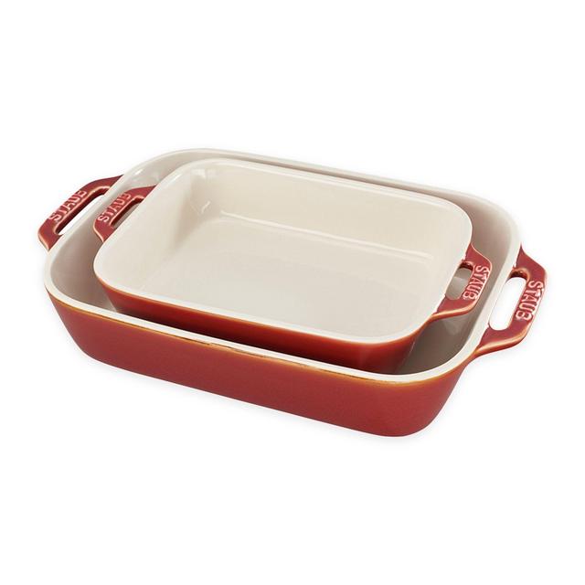 Staub® 2-Piece Rectangular Baking Dish Set in Red