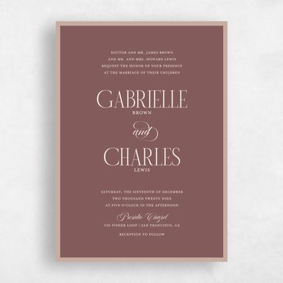 Brown Wedding Invitation - Ford Classic