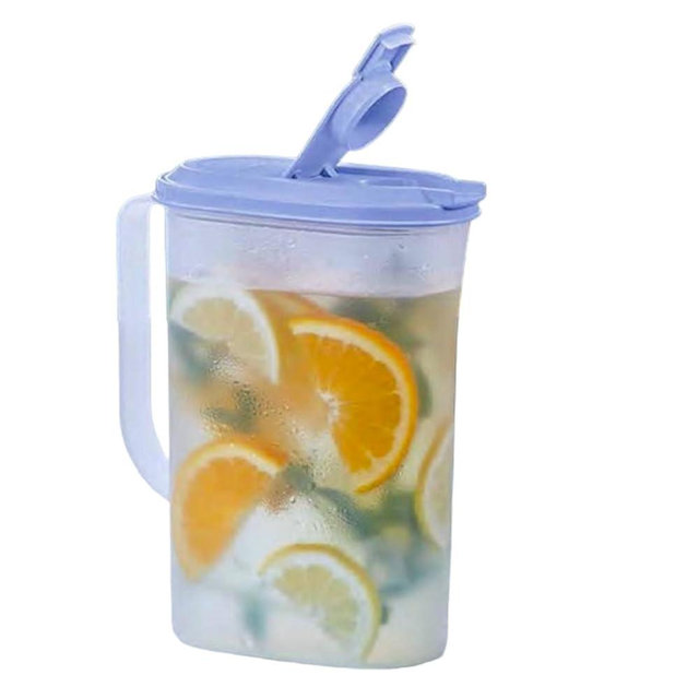 Tupperware 2 Quart Refrigerator Pitcher Slim Line Sheer with Blue Seal