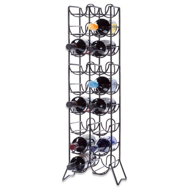 Oenophilia Scaffovino 18-Bottle Floor Wine Rack in Black