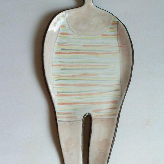 Retro Swimmer - handmade ceramic plate, ring dish, soap dish, spoon rest MADE TO ORDER