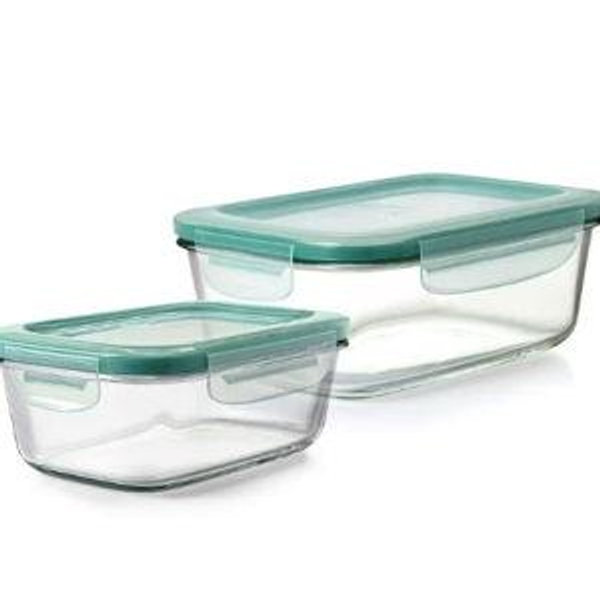 8 Cup Smart Seal Glass Rectangle Container & 3.5 Cup Smart Seal Glass Rectangle Container Bundle