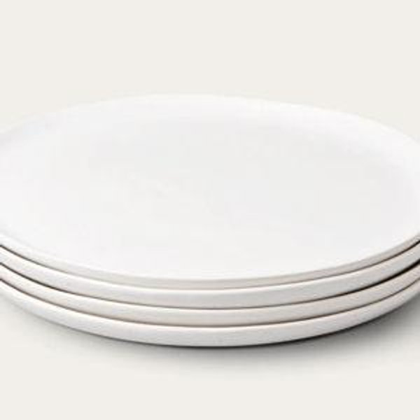 Dinner Plates Set of 4, Speckled White