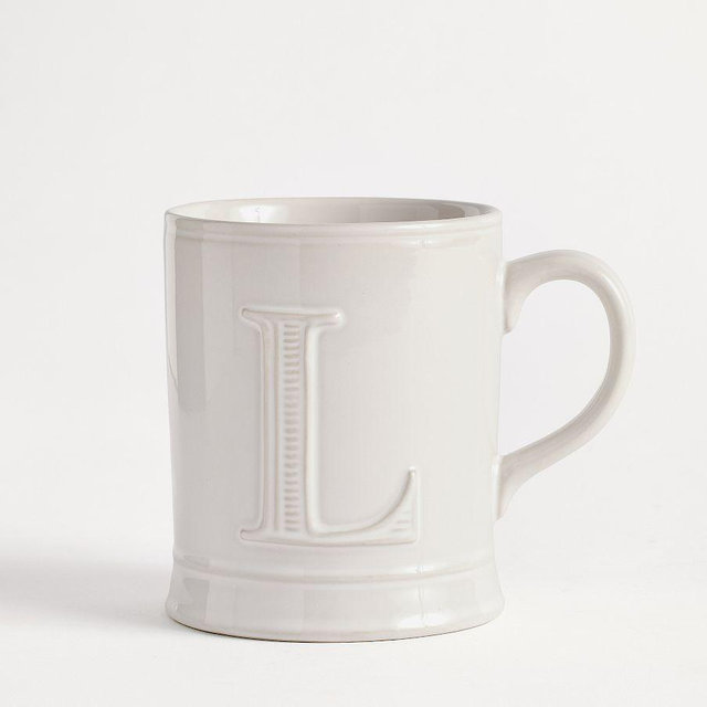 Embossed Alphabet Mug, L