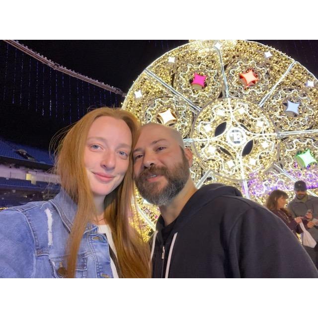 Our first picture together taken on our second date - at Enchant Christmas in St. Pete, FL