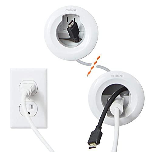 Echogear in Wall Cable Management Kit - Includes Power & Low Voltage Cable Management - Hide TV Wires When Mounting A TV - Includes Hole Saw Drill Attachment for Easy Install