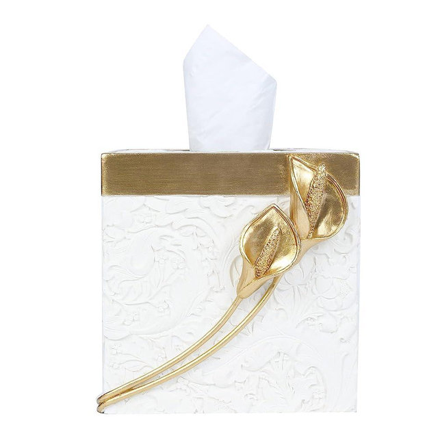 Hymmah Modern Square Tissue Box Cover Holder,Bathroom Accessories Decor Unique Design Tissue Box Cover for Bathroom Vanity Counter Tops Also Great for Bedrooms and Living Rooms