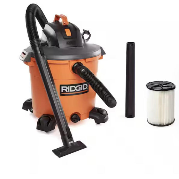 16 Gal. 5.0 Peak HP NXT Shop Vacuum Wet Dry Vac with General Debris Filter, Locking Hose and Attachments HD1640