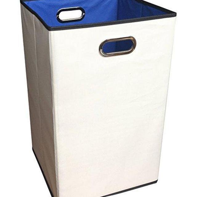 Sodynee 2-Pack 23" Closet Folding Laundry Clothes Hamper Sorter Basket Bin, Beige
