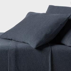 Heather Blue Cotton Jersey Sheet Set - Threshold™