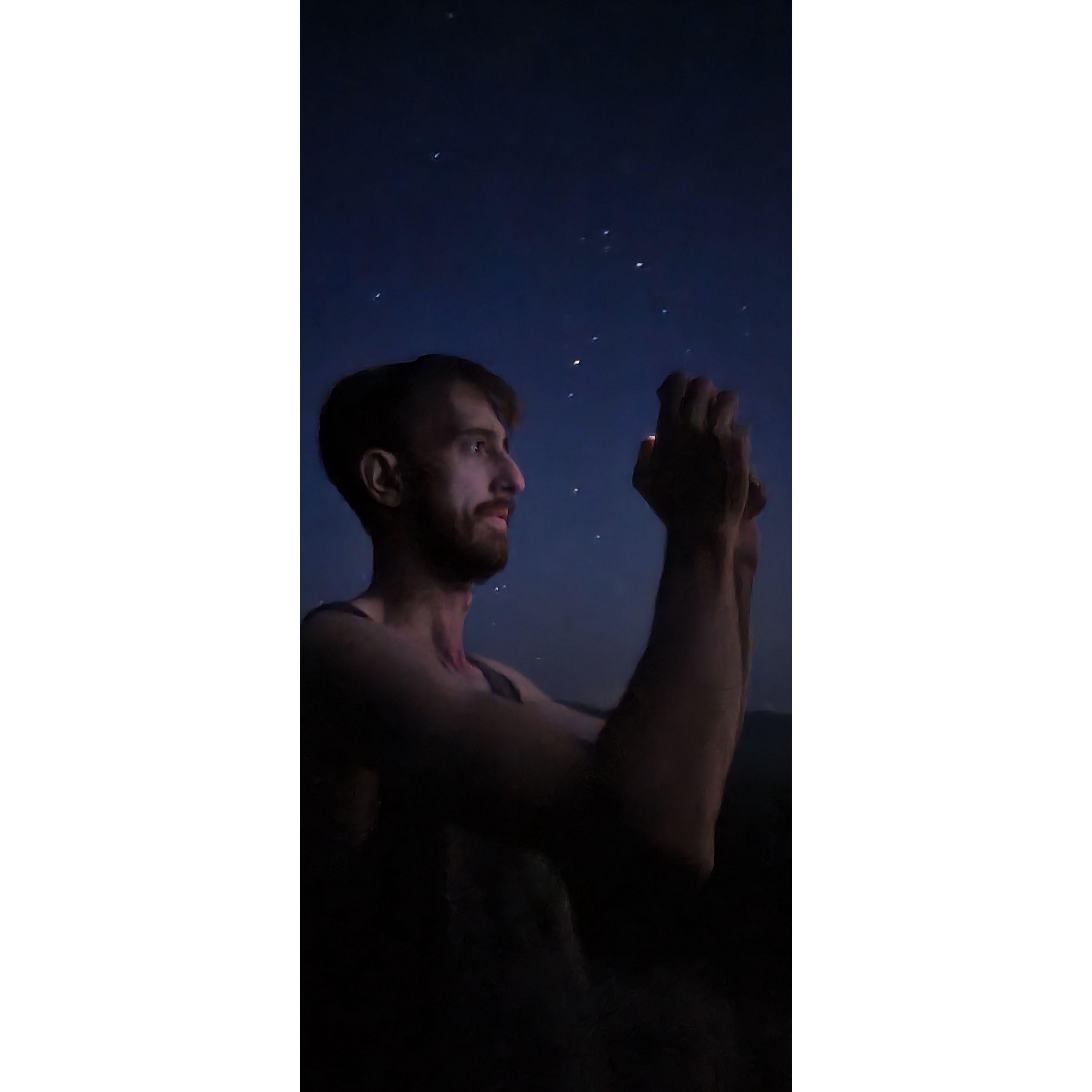 I couldn't help talking a photo of him while we were taking pictures of the starst