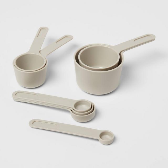 8pc Plastic Measuring Cup Set Gray - Room Essentials™