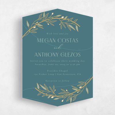 Grey Diamond Wedding Invitation - Stefana Classic