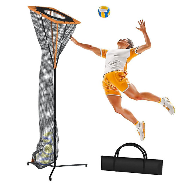MR Volleyball Setter Trainer Net 3’x3’, Volleyball Training Equipment Adjustable Height and Angle, Portable Volleyball Trainer for Hitting, Spiking, Serving with Built-in Drawstring Ball Release