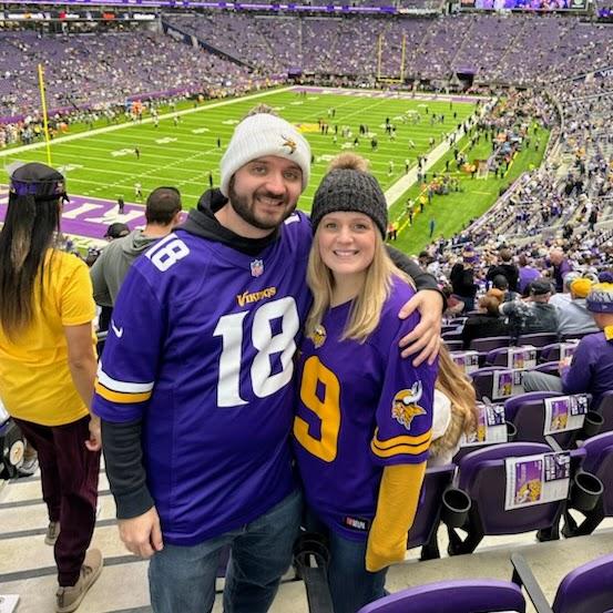 Our first Vikings game, Skol!