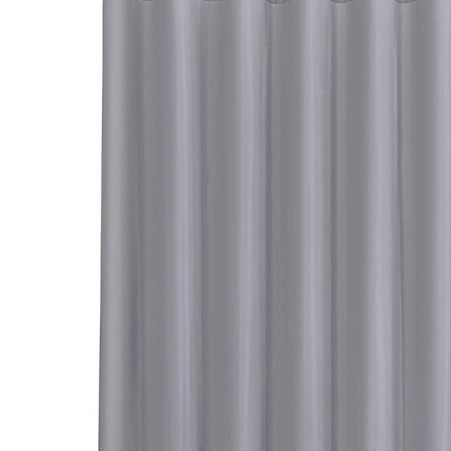 Biscaynebay Fabric Long Shower Curtain Liners, Water Resistant Bathroom Curtains, Rust Resistant Grommets Top Weighted Bottom Machine Washable, Silver Grey 54 Inch Width by 78 Inch Length