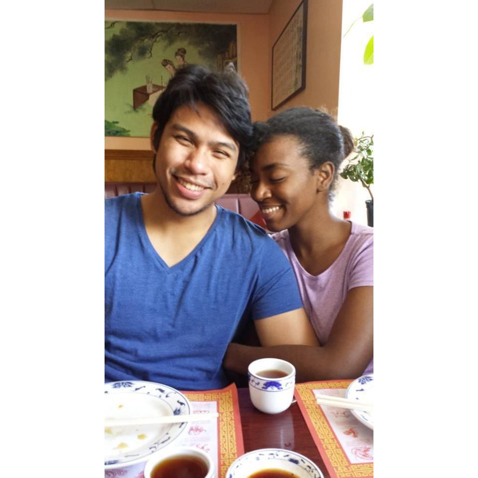 Our bridesmaid, Jamie Yau, took this photo when we surprised her for a visit on our way back from Vermont - Massachusetts 2013