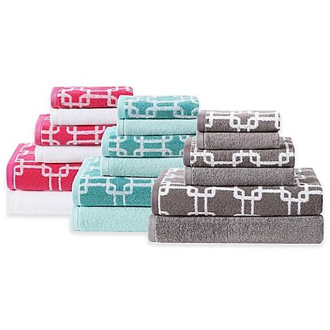 VCNY Clairebella Links/Solid 6-Piece Towel Set in Blue