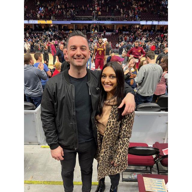Cavs Game pictured with Mogley our neighbor at the Beacon !