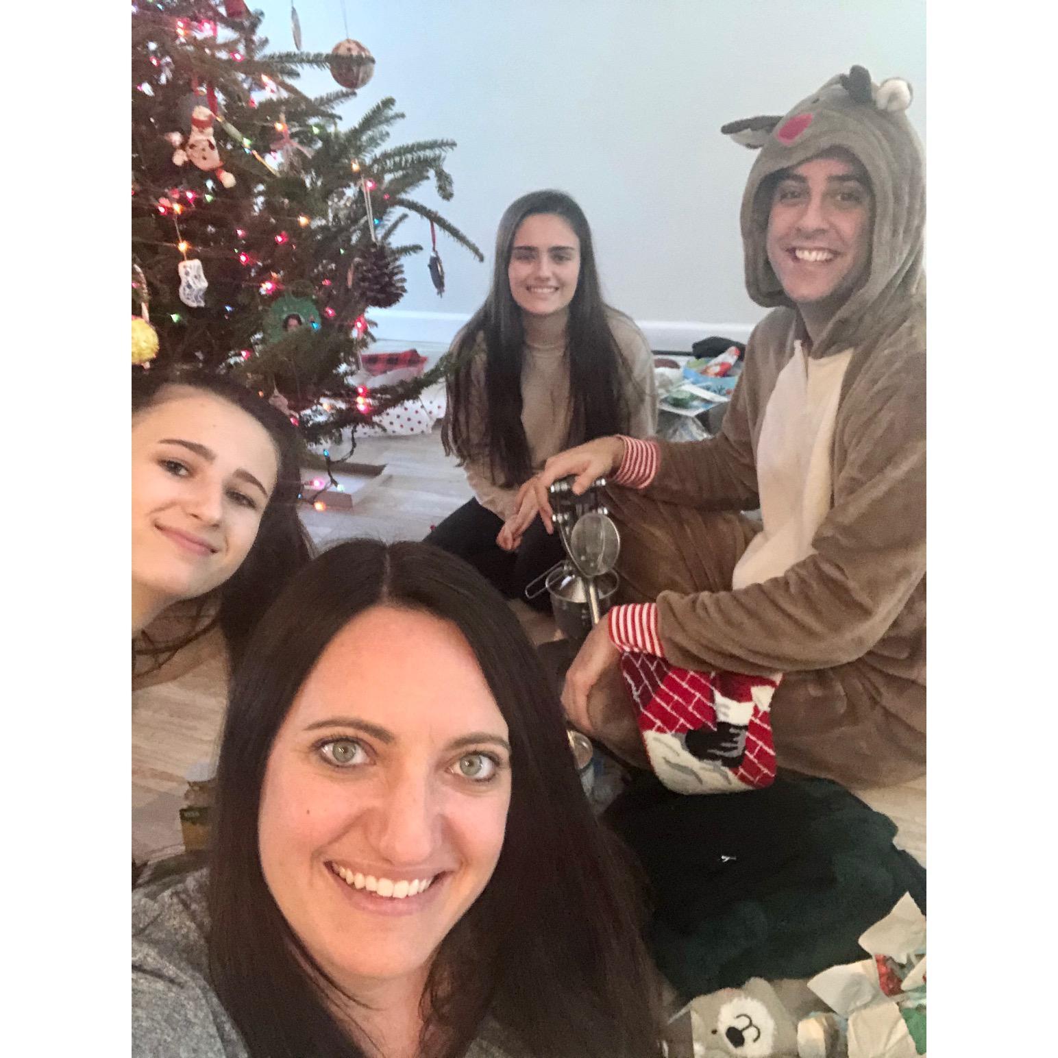 Our first Christmas. Yes, Todd is in a reindeer suit :)