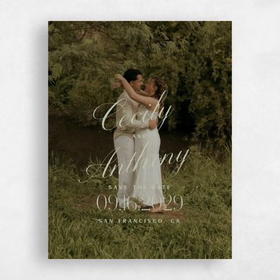 Olive Sage, Green Wedding Save the Date - Connell Photo