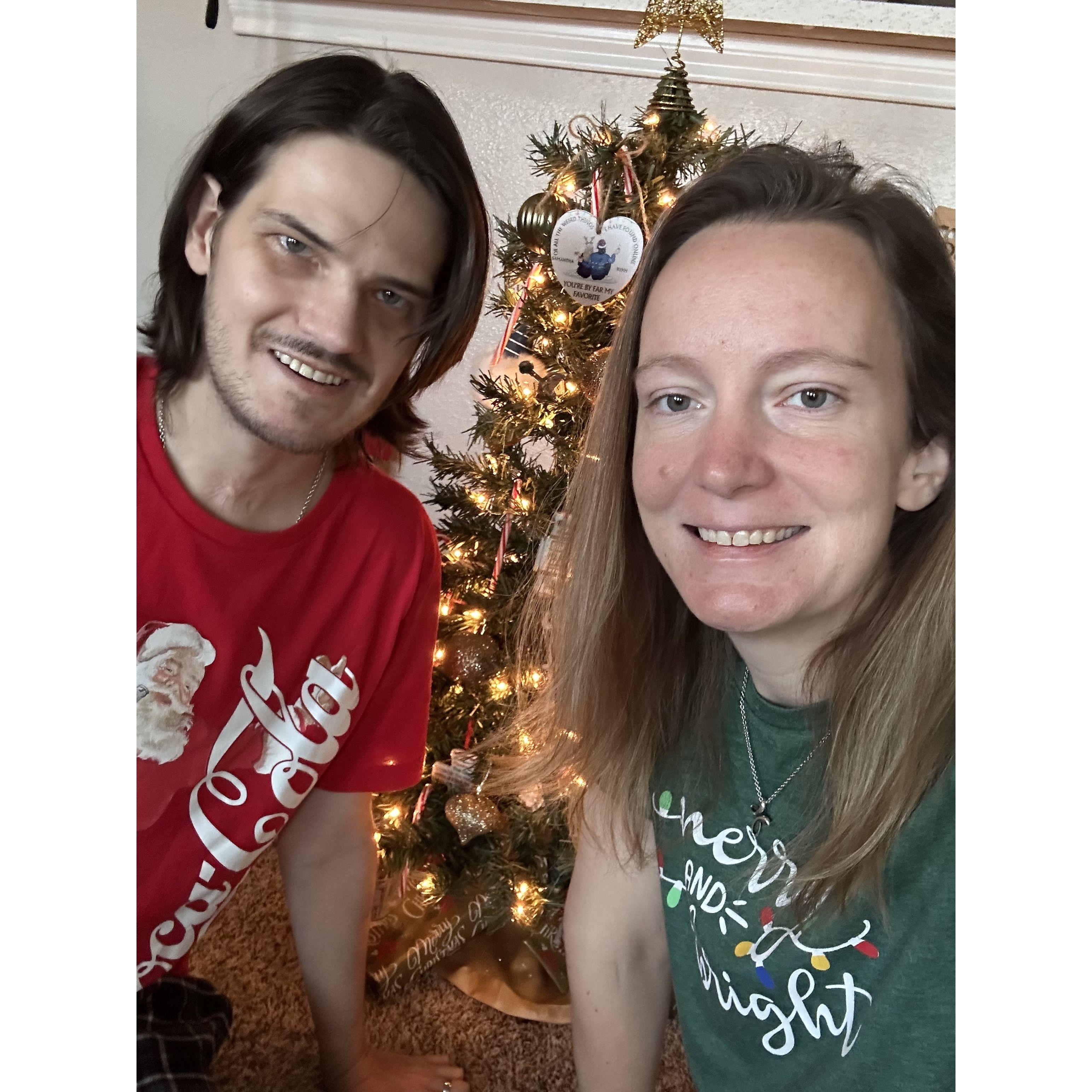 Our first Christmas Day morning together.