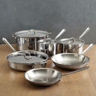 All-Clad D3 Stainless Steel 3-Ply Bonded 10-Piece Cookware Set