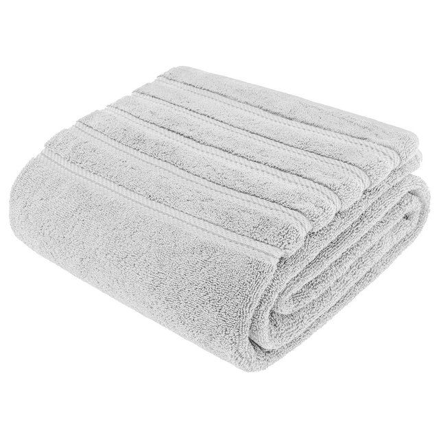 American Soft Linen 100% Cotton Jumbo Large Bath Towel, 35 in by 70 in Bath Towel Sheet, Silver Gray