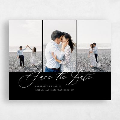 Black Wedding Save the Date - Violin Photo