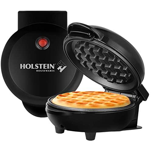 Holstein Housewares HH-09125016B Personal Non-Stick Waffle Maker, 4", Black
