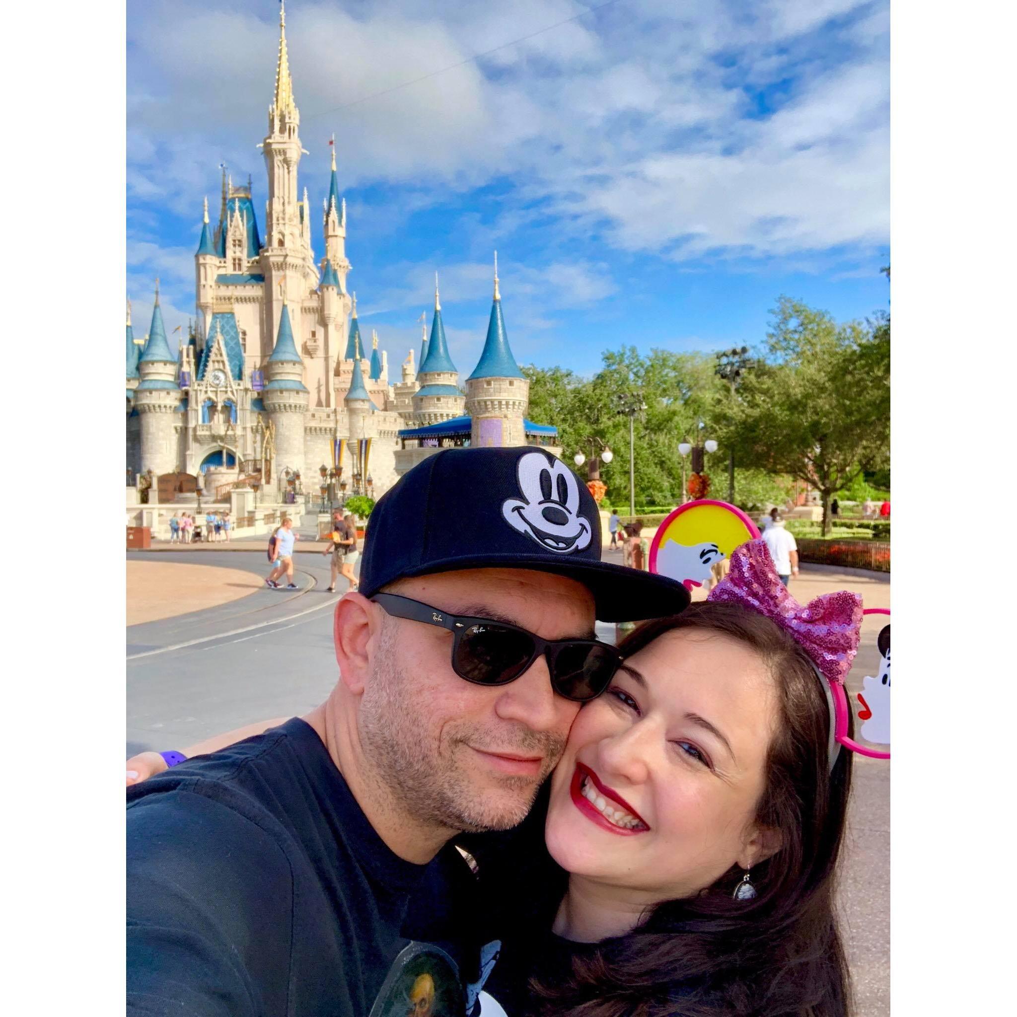 Castle selfie at the Magic Kingdom.