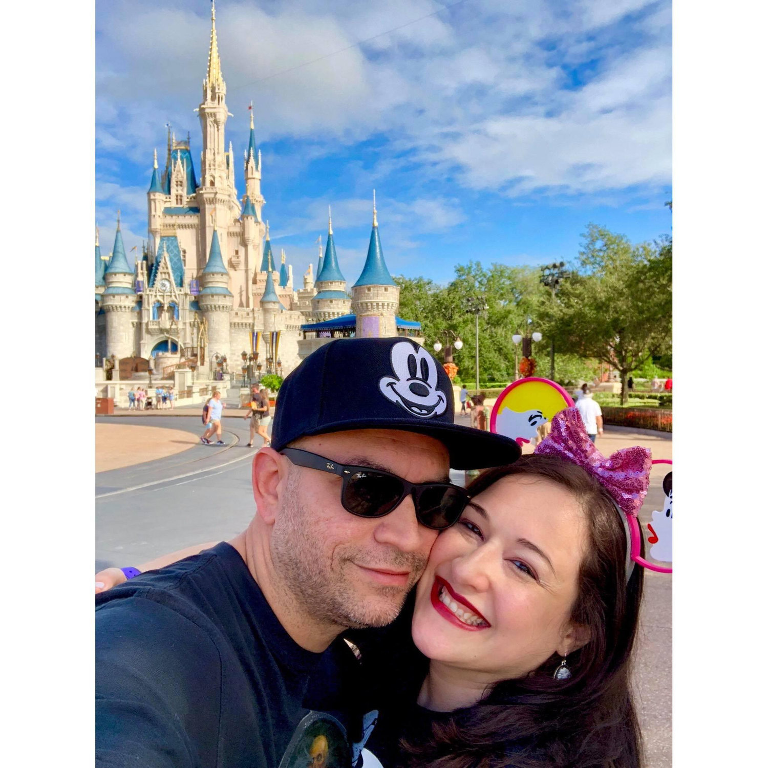 Castle selfie at the Magic Kingdom.
