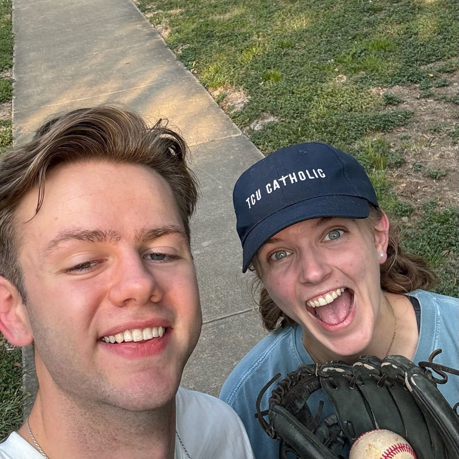 One of the summer bucket list tasks: play catch.
I think both would agree it was a success.