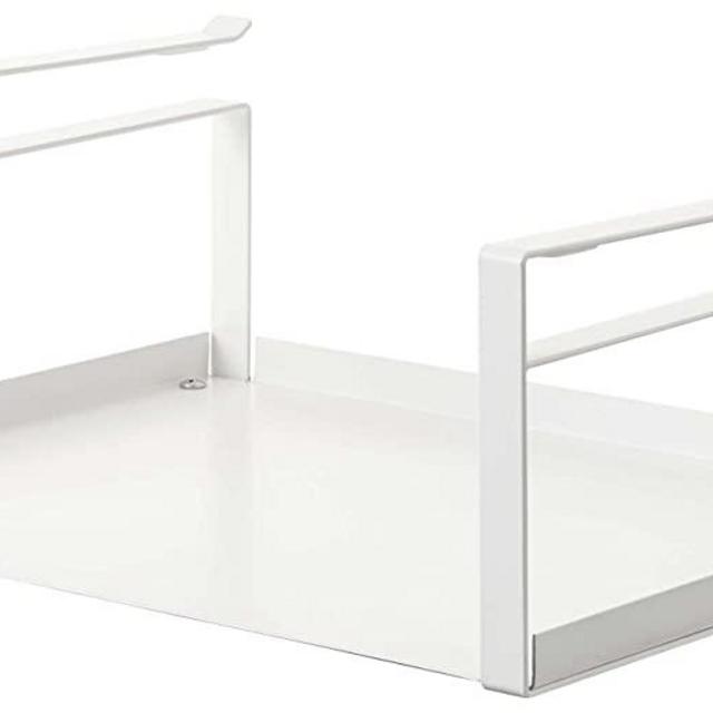 YAMAZAKI home 2443 Shelf Storage Rack-Plate Cabinet Organizer, White, Medium