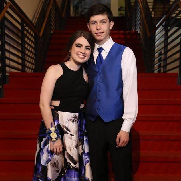 The couple's second prom, April 2018, the bride's senior year and the groom's junior year of high school.