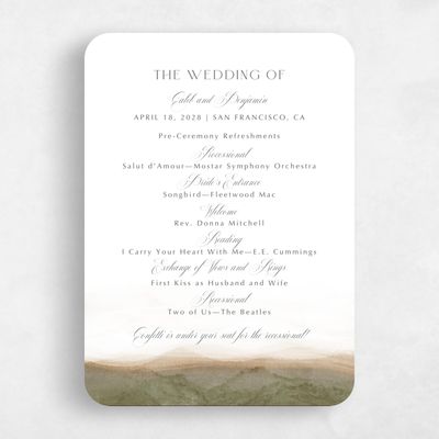 Brown Rounded Wedding Program - Dew