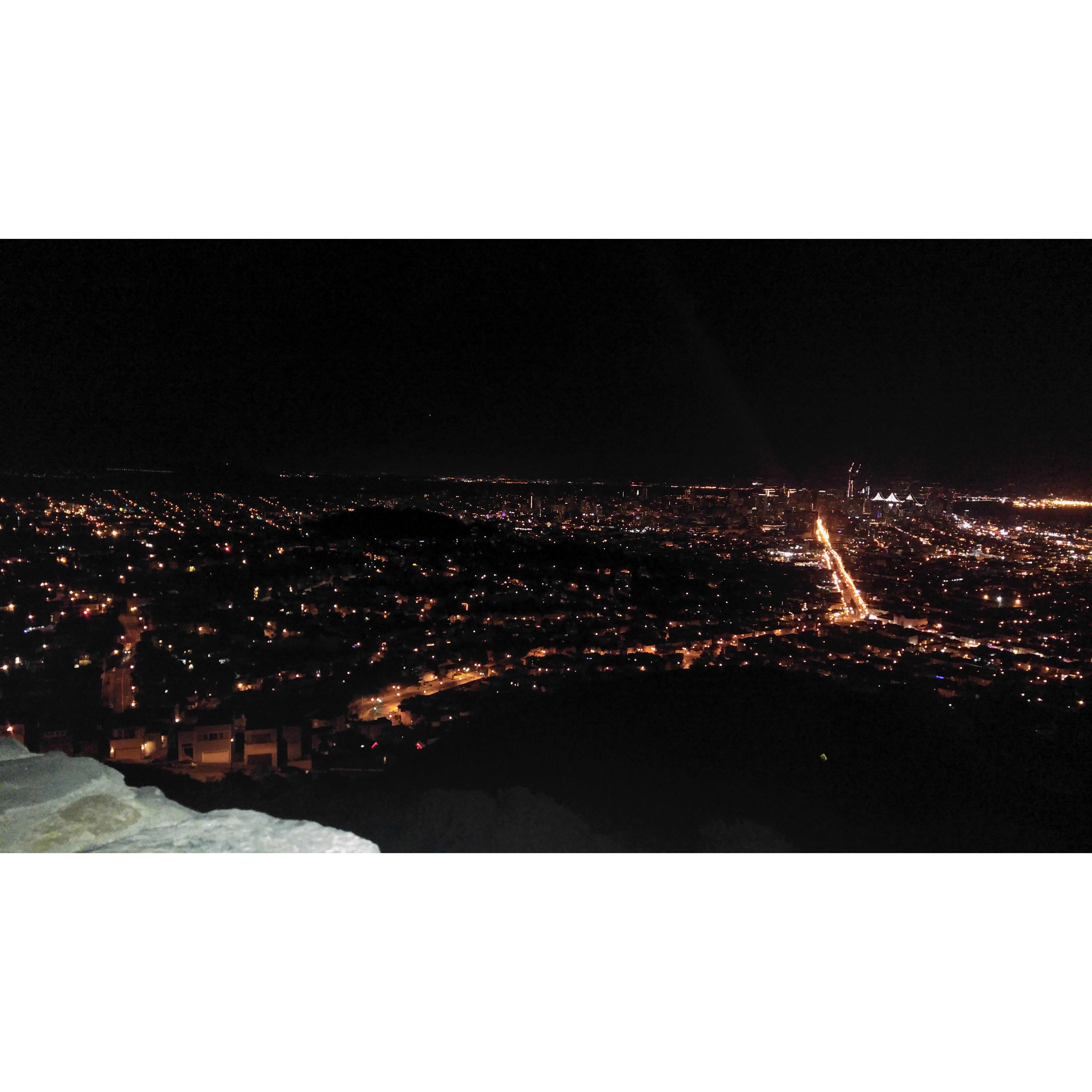 Night view from Twin Peeks San Francisco our first Christmas together