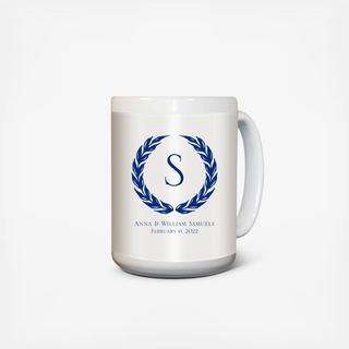 Wreath Initial 11 Oz. Ceramic Mug - Personalized