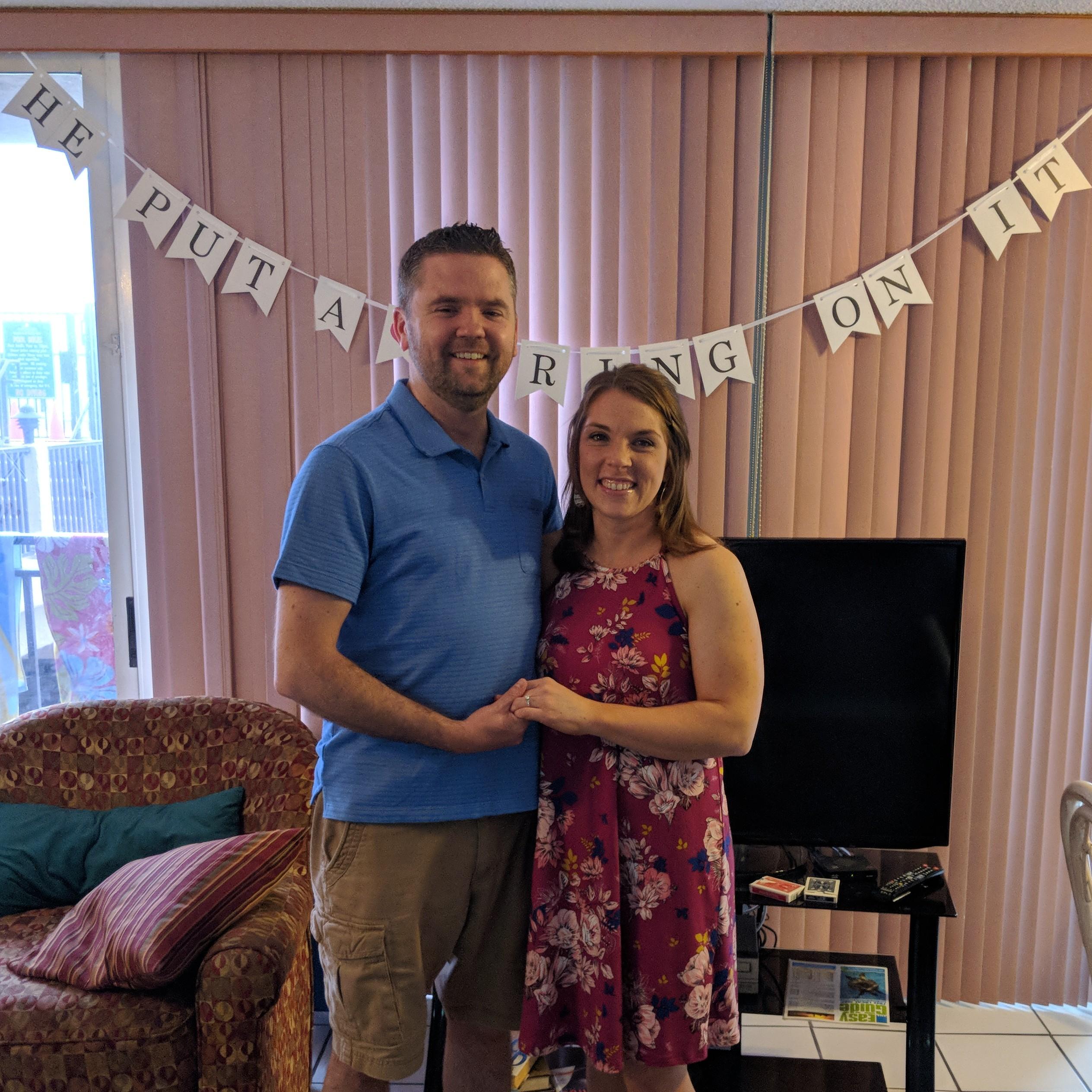 The banner says it all! He put a ring on it!