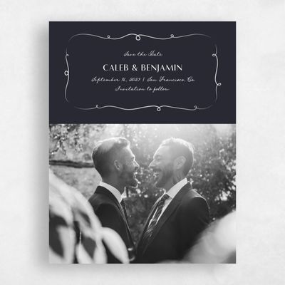 Black Simple Wedding Save the Date - Kasey Photo